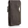Hengwin Porta Cellulare da Cintura per Uomo, Borsello in Vera Pelle per iPhone 16 Pro Max, 16 Plus, 15 14 13 Pro Max, Samsung S25 S24 S23 S22 Ultra S25+ Case Marsupio con Clip da Cintura Piccoli Soldi
