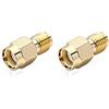 conecto adattatore SMA, accoppiamento SMA, spina RP-SMA senza pin a presa SMA senza pin, adattatore per il collegamento diconnettori SMA, placcato oro, set di 2