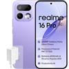 realme 16 Pro 5G Smartphone, 8+ 8+512GB, Fotocamera 200MP OIS, Batteria 6500mAh, Display Piatto 6,78 144Hz, Ricarica Rapida 45W, Funzioni AI, IP69, Dual SIM, Viola (con Adattatore)