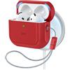 ESR Custodia per AirPods 5/4 (2026/2024), compatibile con MagSafe, Rosso | Custodia compatibile con AirPods 5/4 (USB-C) - Protezione anti-caduta con Laccetto, Coperchio Magnetico, Orbit Hybrid