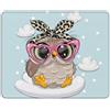 AOKSUNOVA Tappetino per mouse piccolo con motivo Mouse Pad 21 x 26 cm, gufo con occhiali