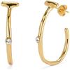 Uno de 50 UNOde50 Cerchi Dorati Donna, Placcati Oro 18k con Topazio Bianco, Spagna | Orecchini a cerchio placcati oro 18k con topazio bianco per donna. Gioiello artigianale esclusivo realizzato in Spagna.