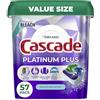 Cascade Platinum Plus 57 capsule per lavastoviglie, sapone per piatti, montagna