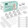 LATTCURE 36 PCS Kit di Sicurezza per Bambini, 8 Protezione Spigoli e Angoli 10 Coperchio di Protezione Della Presa 8 Blocchi per Porta 8 Blocchi per Armadio e Cassetto Armadio e 2 Chiave