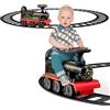FANTASK Locomotiva per bambini da 6 V con treno e pedali retrattili, auto elettrica per bambini con musica, luci e scatola per bambini dai 3 anni in su