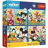 Trefl - Puzzle 4 in 1: Disney, insieme agli amici - 4 x 88 pezzi - Poster da collezione, set di quattro puzzle per bambini dai 5 anni in su