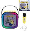 Lexibook, Cattivissimo Me, Altoparlante Karaoke, Giallo, BTC020DESLXB | Altoparlante karaoke Bluetooth con microfono wireless, USB-C, luci e ingressi audio.