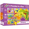 Galt Toys, 4 Puzzles in a Box - Dinosaurs, Dinosaur Jigsaw Puzzle for Kids, Ages 3 Years Plus