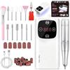 Vautvis Fresa per Unghie Professionale 45000 Giri 2 in 1 | Lima Elettrica e Lampada UV, 12 Punte di Ricambio, Nail Drill Machine, Regalo per Donne Mamma