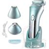 Yangers rasoio elettrico donna parti intime 3 in 1, epilatore elettrico donna viso, depilatore corpo rasatura peli pubici regolabarba, electric shaver trimmer viaggio per Bikini armi gambe Le ascelle
