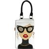 CORIOS PU Pelle Borse Messenger Novità 3D Viso di Donna Borsa a Spalla Elegante Borsa a Mano da Donna Piccolo Borsa a Tracolla Borsa Ascellare Retro Borse Tote Portafoglio Portafogli Bianco