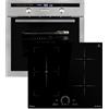 KKT KOLBE Set forno e piano a induzione SET8013IH592FZ, 60 cm nero argento | Zona flessibile, 4 zone, Booster, Girarrosto, Sonda termica, Grill, Aria calda, Guide telescopiche
