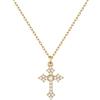 FOCALOOK Collana Croce Donna in Acciaio Inox 45+5cm Oro Argento Rosa | Croce Collana Classico con Zirconio, Soddisfare l'indossamento Quotidiano, per la Festa Della Madre, San Valentino