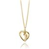 MIORE Collana Argento 925/ placcata oro 18kt Collana Donna con Ciondolo con Cuore 45 cm, gioiello anallergico confezionato in un elegante astuccio portagioie