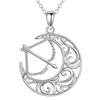 URONE Artemis - Collana in argento sterling 925 con ciondolo Artemis per arcieri e cacciatori