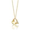 MIORE Collana Argento 925/ placcata oro 18kt Collana Donna con Ciondolo con Cuore 45 cm, gioiello anallergico confezionato in un elegante astuccio portagioie