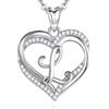 INFUSEU Collana Con Iniziale, Lettera A-z Alfabeto Capitale Multicolore Gioielli Doppio Cuore Collane Iniziali Cubic Zirconia Romantici Regali per Donne Ragazza Fidanzata