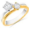 Anellissimo Anello Solitario Doppio Donna Argento 925 Placcato Oro 18 carati con zirconi -