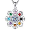 EUDORA Harmony Ball Collana Wiccan in Argento Sterling 925 per Donne Uomini, Mano di Fatima Nodo delle Streghe Tripla Dea della Luna Malocchio Horus of Eye Gioielli Regalo per Figlie Sorelle, 18/22