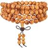 Nupuyai Bracciale in legno con 108 perle Mala per uomo e donna, rosario con perle di legno, buddista, bracciale tibetano, meditazione, reiki, gioielli da donna