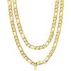 Bandmax Figaro Collana Uomo Catenina Argento, 4/6/9 mm Catena Collana Uomo Acciaio, Catenina Uomo Lunghezza da 35-76 cm, Argento/Nero/Oro 18K Gioielli Uomo Donna