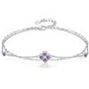 PHNIBIRD Bracciale Quadrifoglio Donna con Pietre di Nascita Regalo 16+3cm | Ipoallergenico e Senza Nichel, Comodo da Indossare, Leggero e Lunghezza Regolabile, Diversi Colori Disponibili, Ideale Regalo