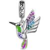 GNOCE Ciondolo Fiore/Pianta Charms Argento Sterling 925 Ciondola Colibrì Charm Bead Fit Bracciale/Collana per Donne Ragazze Figlia