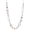 FULU AUTUMN Collana lunga di perle in argento - Collana lunga boheme con perle di cristallo e pietra gioielli fantasia, idea regalo per la festa della mamma