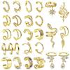 ORAZIO 20/25Pcs Orecchio Clip Helix Polsino Orecchio Non Piercing Orecchini | Cerchio Orecchio Polsini Cartilagine Orecchio Clip Set per Uomini Donne
