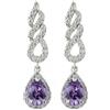 RIZILIA Ciondolare Orecchini Traforati Con Taglio Pera CZ [5 Colori Disponibili] In Placcato In Oro Bianco, Semplice Ed Elegante Moderno