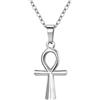 Flongo Ankh Collana da donna a forma di croce - oro acciaio inox egiziano ciondolo a forma di croce della vita simbolo spirituale gioielli protezione felicità stile egiziano regalo per donne fidanzate