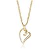 MIORE Collana Argento 925/ placcata oro 18kt Collana Donna con Ciondolo con Cuore con Zirconi 45 cm, gioiello anallergico confezionato in un elegante astuccio portagioie