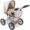 Bayer Chic 2000® Carrozzina combinata 3 in 1 Leni - orsetto beige - pieghevole, manico regolabile in altezza 43 - 67 cm, borsa per il trasporto - Bambole fino a 46 cm, a partire da 3 J