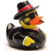 Duckshop - Paperella da bagno, motivo: anatra al capone, lunghezza 8 cm, con portachiavi a forma di paperella da bagno