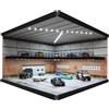 NUEIOVRW 1/64 Diorama Garage Modello, Illuminazione a LED Tripla Scena Parcheggio Modello di Case Espositore, Diecast Modellino Auto Vetrina, 20 Veicoli Disponibili, Laboratorio Diorama (C)