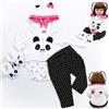 Scnbom bambole reborn vestiti per 45-60cm silicone bambola femmina vere toddler originali bambolotti maschio parti (nero bianco panda 4pcs set)