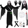 VICTERR Halloween Scream Costume Bambini, Spaventoso Volto Fantasma Carnival Scream Costume Cosplay datto per Halloween, Carnevale, Feste in Maschera, Horror party