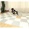 Skrsila Tappeto Puzzle per Bambini 18 Pezzi Tappetino Gioco in Soffice Schiuma Eva Tappetini Puzzle 30x30x1,2 cm, Impermeabile e Antiscivolo Puzzle da Pavimento Bianco + Grigio