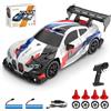 KBIBCK RC Drift Car, auto da corsa telecomandata, scala 1:24, 30 km/h, 4WD 2,4 GHz, auto telecomandata con luci LED, pneumatici e blocchi stradali, telecomando mini auto RC per adulti (8607, bianco)