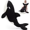 MorisMos Orca peluche XXL, 120 cm, morbido peluche gigante, per bambini, regalo di Natale