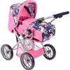 Bayer Chic 2000® Passeggino combinato per bambole Leni 3 in 1, unicorno, rosa, pieghevole, manico regolabile in altezza 43-67 cm, borsa per il trasporto, bambole fino a 46 cm, a partire dai 3 anni