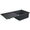 Grohe K500 Lavello in Materiale Composito con Gocciolatoio, Vasca Singola e Gocciolatoio, Granite Black, 100 x 50 cm