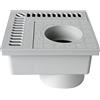 First Plast CHAN20G Chiusino Sifonato ad Angolo in PVC, Grigio, 200 x 200 mm