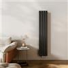 EMKE Radiatore di design, sottile, alto, 1600 x 304 mm, verticale, con attacco centrale, a doppio strato, per bagno, camera da letto e soggiorno, colore nero, 966 W
