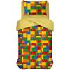 hermet Set Sacco Copripiumino Letto Singolo Bricks, Parure Copriumino 1 Piazza, Sacco + Federa, 100% Cotone