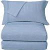 hermet Set Sacco Copripiumino Singolo, Parure Copripiumino Effetto Melange, Sacco + Federa, 1 Piazza, 100% Cotone
