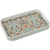 DRW Vassoio rettangolare in MDF e vetro decorato in bianco, 4,5 x 42,5 x 27 cm