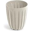 Prosperplast Wario Eco Wood - Vaso rotondo decorativo, effetto legno bianco, 13,7 x 13,7 x 16,8 cm, per giardino, terrazza e balcone
