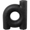 DRW Vaso da Tavolo con Apertura in Ceramica, Nero, 23,5 x 20 x 6 cm