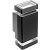 GTV lighting Lampada da parete su entrambi i lati NESSA, GU10, max.2 x 50 W, IP54, AC220-240 V, 50/60 Hz, colore nero